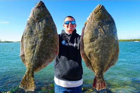 2 Record BREAKING Fish in 1 Day! Catch Clean Cook (GIANT Flounder)