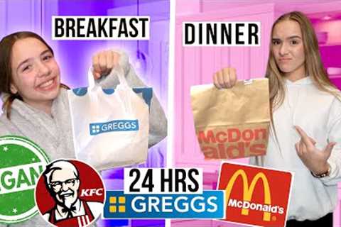 ONLY EATING VEGAN FAST FOOD FOR 24HRS!!