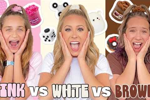 PINK 💗 VS WHITE 🤍 VS BROWN 🤎 NEAPOLITAN SHOPPING CHALLENGE!