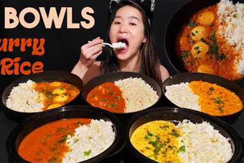 5 INDIAN CURRY RICE BOWL CHALLENGE! The Cumin Club Indian Meal Kits Recipe &amp; Mukbang ASMR