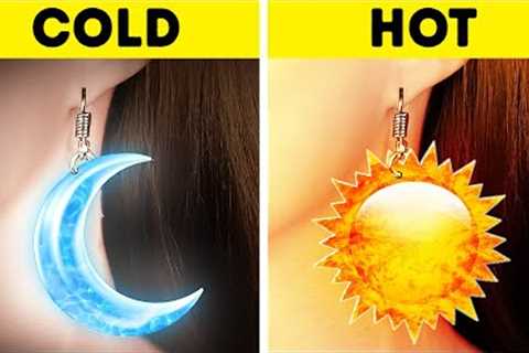 Cool DIY Jewelry &amp; Mini Crafts || Hot vs Cold Challenge for Crafty People