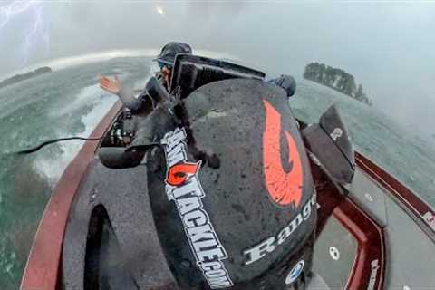 INTENSE Storm Kicks Us Off Lake Norman during Fishing Tournament!! Hail, High Winds and Lightning