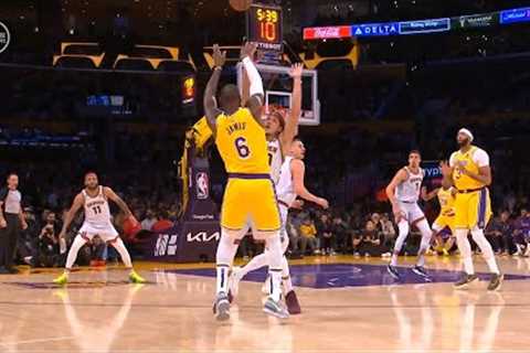 LeBron James alley oop pass from beyond 3 goes in vs Nuggets 😂 Game 4