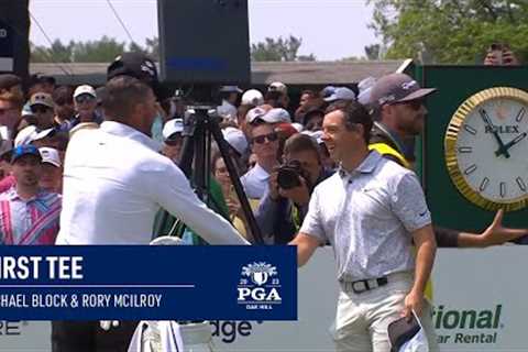 Crowd Go Wild for Michael Block &amp; Rory McIlroy's First Tee Shots | 2023 PGA Championship