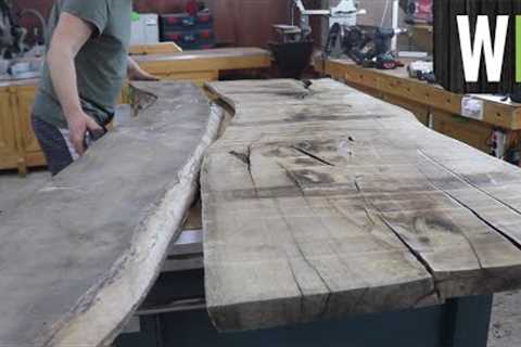 How to make a table. Live edge modern epoxy desk. DIY Bog Oak.