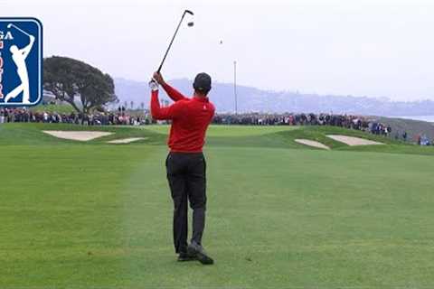 Tiger Woods' would-be eagle hole out bounces out of cup at Farmers 2020