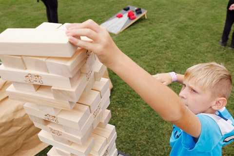 Giant Jenga is the ultimate backyard game for every summer party.