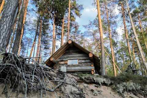 Log Cabin Building Built By ONE MAN Alone In The Wild Forest