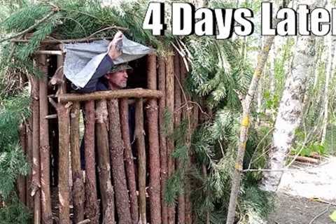 The fourth day of building a house in the FOREST, Survival skill  Part 4 | Vasily Bushcraft