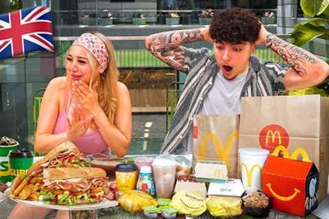 EATING FAST FOOD PLACES IN LONDON FOR 24 HOURS!!