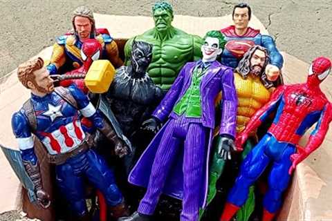 UNBOXING SUPERHERO AVENGERS,,SPIDER-MAN,HULK SMASH,FLASH,CAPTAIN AMERICA,THOR,AQUAMAN