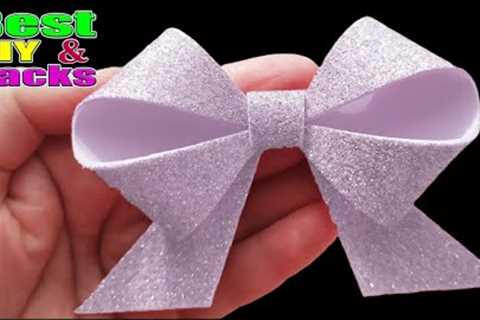 How to make bow from glitter sheet 🎀 Easy tutorial - Gift wrapping ideas 🎀Gift Ribbon