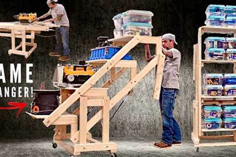 Transforming Storage Shelf / Workbench - Small Space Organization