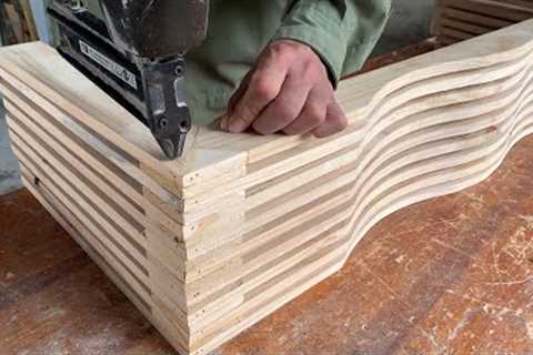 Easiest DIY Woodworking Projects Ideas - Bench Design with Wooden Curves