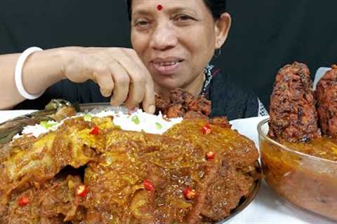 ASMR Fish Belly , Shrimp Masala , Spicy Shrimp Curry With Fried Rice Food Eating Show