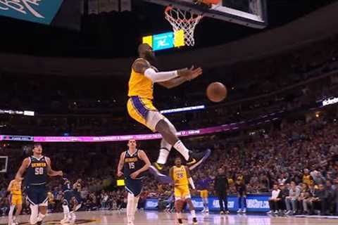 LeBron James blows wide open dunk in Game 2 vs Nuggets 😂