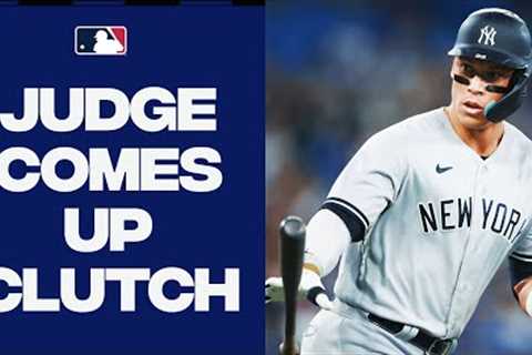 Aaron Judge gives the Yankees a late lead with a CLUTCH 448-foot homer to center!