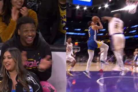 LeBron James shocks Bronny after making Jordan Poole look like a little child 😂