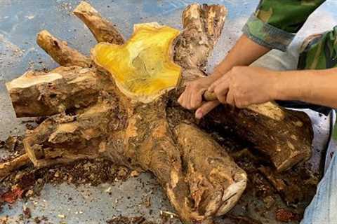 It's Strange: Mr. Truong Made A Coffee Table From The Wood Of Discarded Tree Roots