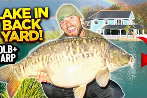 Carp Fishing Paradise Private Lake In Backyard with 40lb+ Carp! Ben Parker
