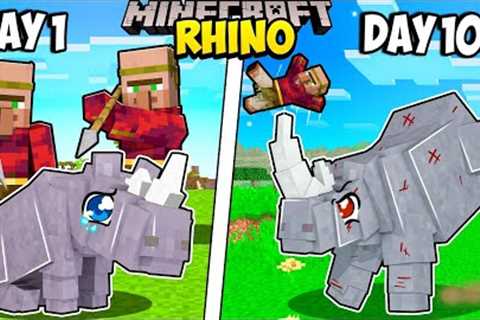 I Survived 100 Days as a RHINO in Minecraft