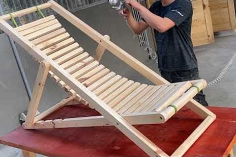 Most Profitable Woodworking Projects You Can Build // Build An Adjustable  Folding Swing Lounger Set