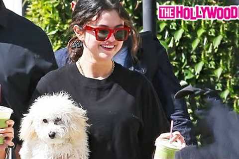 Selena Gomez Looks Happier Than Ever Grabbing Drinks With Her Dog Winnie After Taping 'Shark Tank'