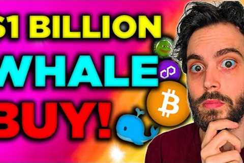 WHALE ALERT: $1 Billion Bitcoin REVEALED! PEPE is OVER!? (Crypto News)