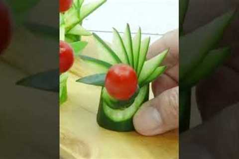 Cucumber and Carrot Cutting | Food Decoration Ideas #SHORTS