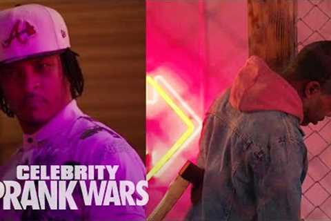 Did T.I. Just Hit Lil Duval in the Back With an AXE?! | Celebrity Prank Wars | E!