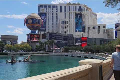 The Las Vegas Strip Walking Tour on 6/9/23 around 10am in 4k. Mostly blue skies and entertainers!