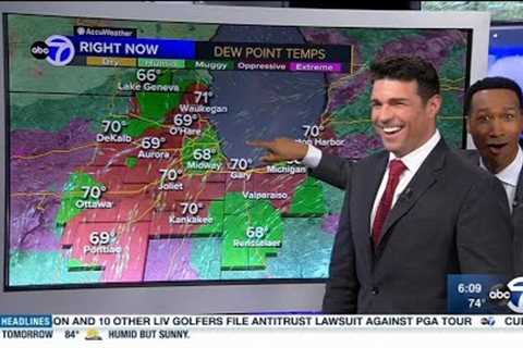 ABC7 Chicago meteorologist has hilarious realization that his TV is a touchscreen live on the air