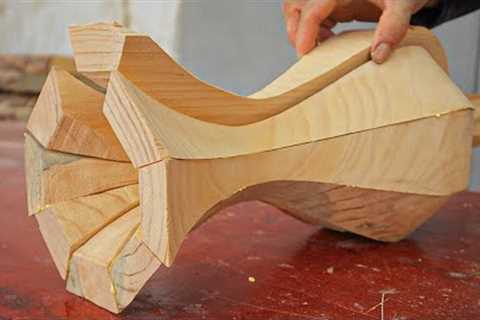 Great Woodworking Skills of A Longtime Carpenter / Unique Dining Table Design With Attractive Curves