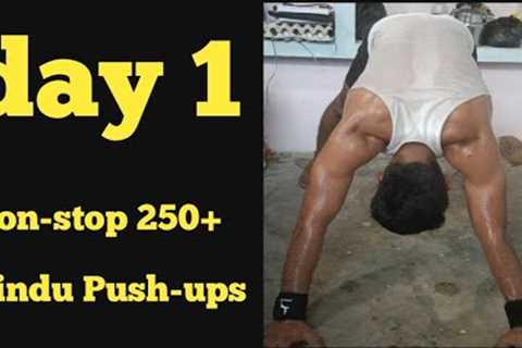 DAY 1 Non-stop 250+ Hindu PUSHUPS || dubara aa gye #motivation #fitness #rkfitnesshealthclub