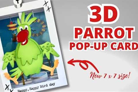 Fun 3D Parrot Pop-Up Box Card!