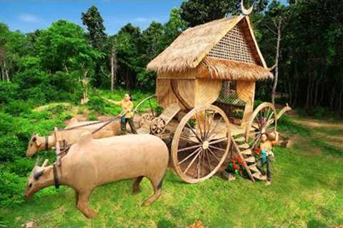 Building a Princess Horse Carriage with Billionaire Camping Living in Forest by Survival Girl Skills
