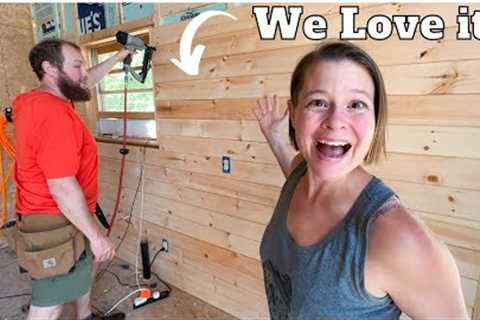 INSTALLING our FIRST SHIPLAP WALL