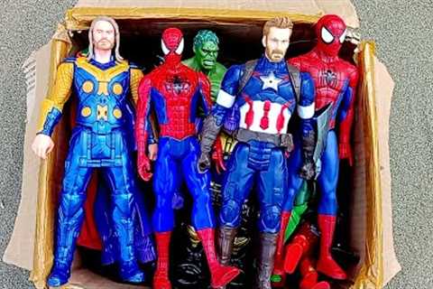 UNBOXING SUPERHERO AVENGERS,,IRON-SPIDER-MAN,CAPTAIN AMERICA,HULK SMASH,THOR,AQUAMAN,IRONMAN,JOKER