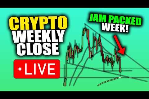 BITCOIN WEEKLY CLOSE LIVE - Jam Packed Week Ahead