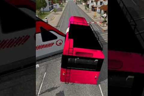 AP.SRT Bus 🆚 Bullet Train 🚋 ACCIDENT 😱🤯😢#bussid #viral #video #trending #youtubeshorts #shots