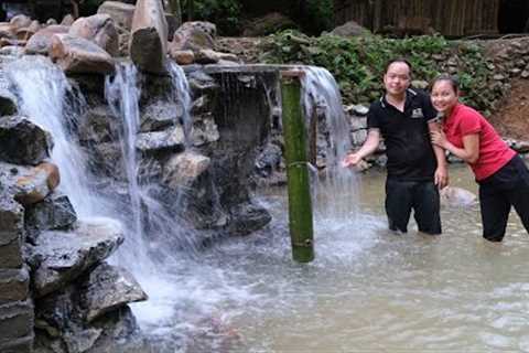 After recovering from illness: Duong and his wife live warmly on the Farm, Build waterfalls for fish