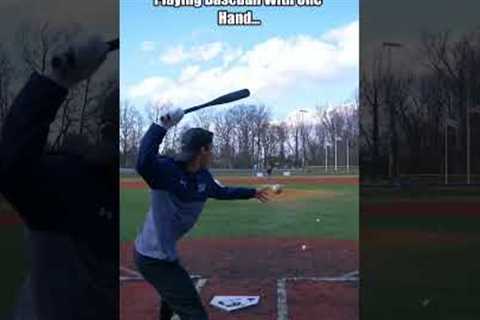 Playing Baseball, But With One Hand… #shorts #baseball