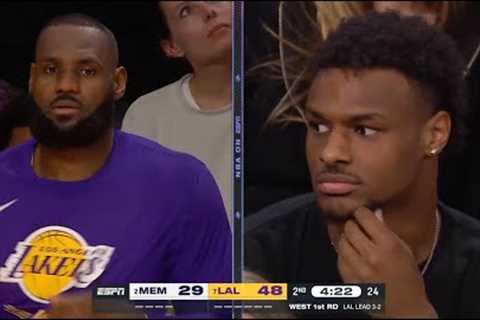 Bronny Watching LeBron James Close Out Grizzlies 🙏