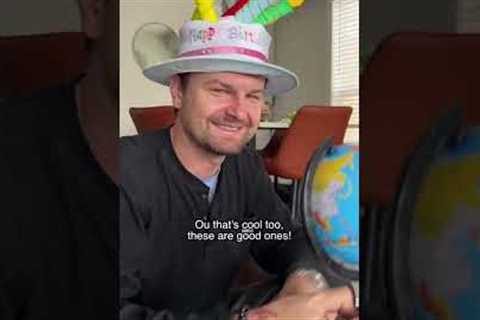 Opening the birthday presents our girls got him :)