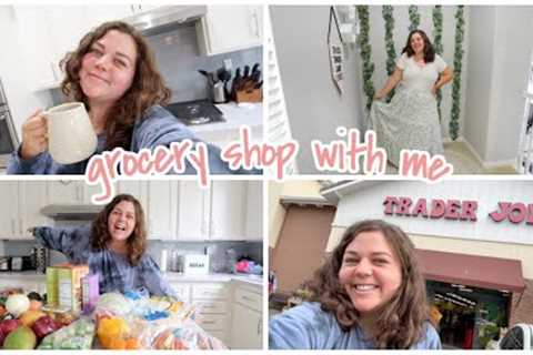 grocery shop with me + summer skirt try on!