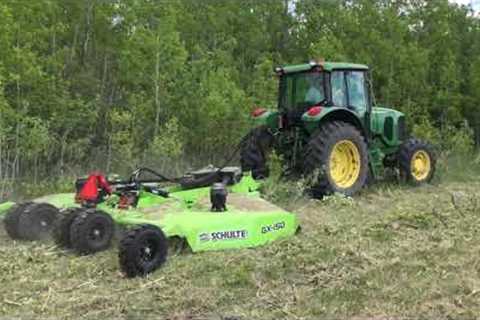 Schulte GX-150 15' Rotary Mower Cutting Brush and Grass