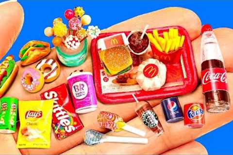 25 DIY FAST FOOD 🍔 for BARBIE DOLL | Lays, Chupa Chups, McDonald’s, KFC, Pepsi, Donuts and more