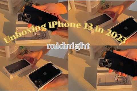 Unboxing iPhone 13 in 2023 (midnight)✨🪐| pearL