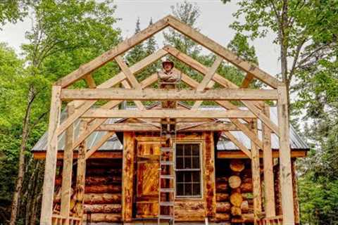 Building a Timber Frame Outdoor Kitchen Alone at My Off Grid Log Cabin