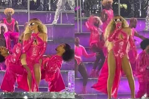 Beyonce her dancers wearing upcoming Ivy park collection while performing in Amsterdam #renaissance